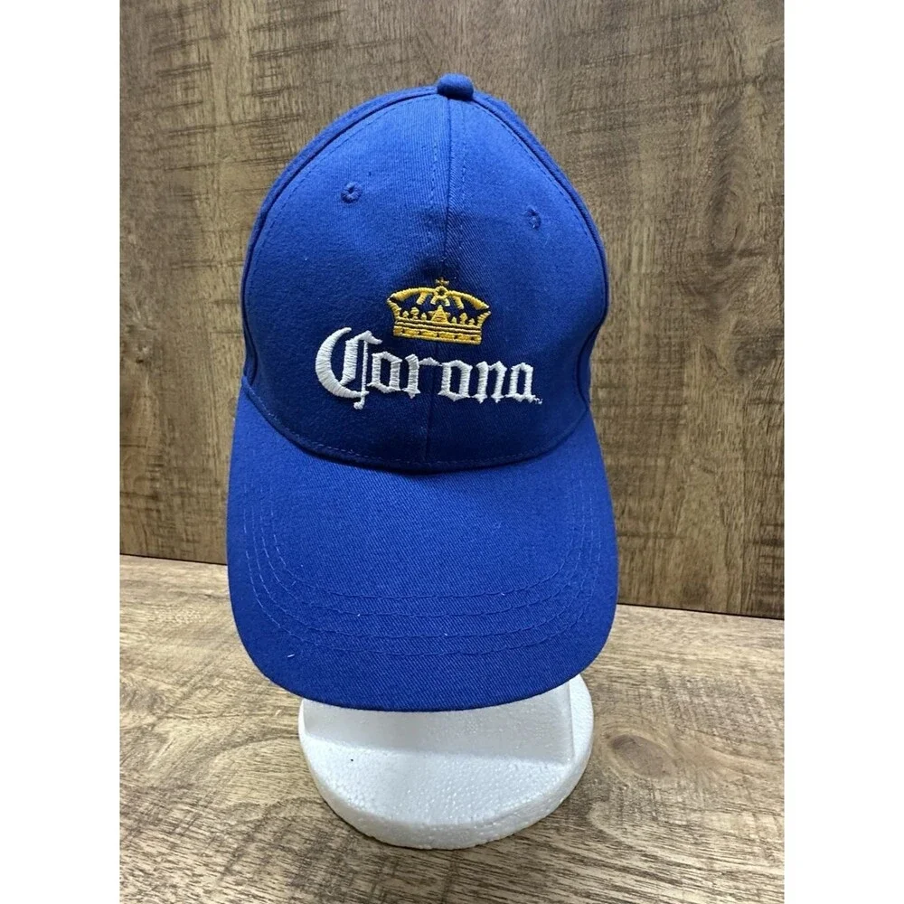 Corona men baseball hat cap in royal blue with embroidered logo adjustable strap
